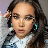 Cat-eye Grey Eyeglasses