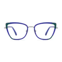 Rectangle Blue Eyeglasses