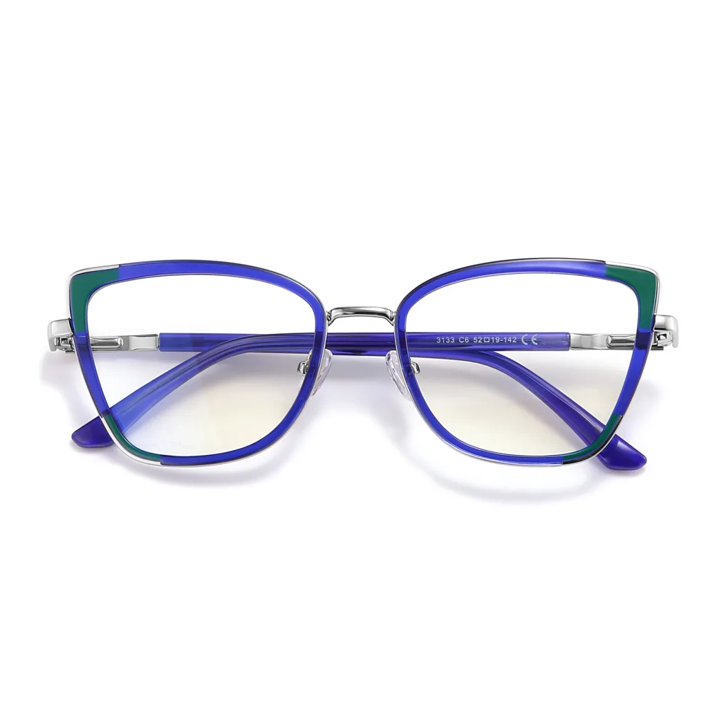 Rectangle Blue Eyeglasses