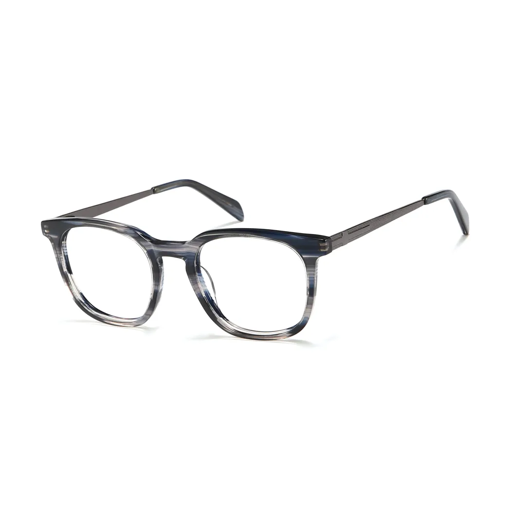 Round Black/Gray Eyeglasses