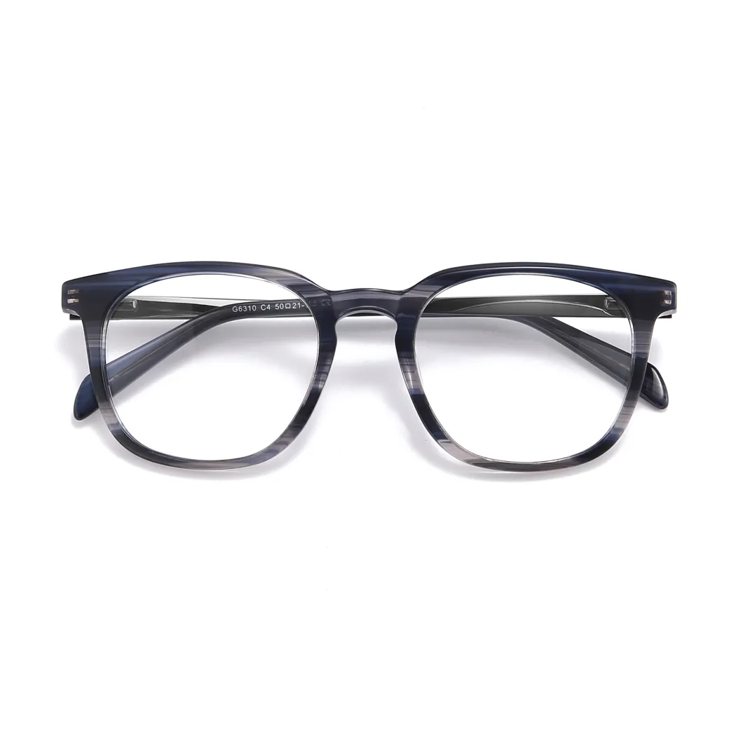 Round Black/Gray Eyeglasses