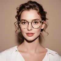 Round Black/Gray Eyeglasses