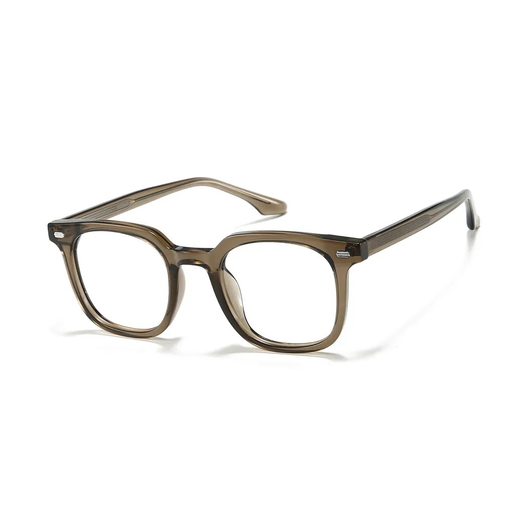 Square Transparent Gray Eyeglasses