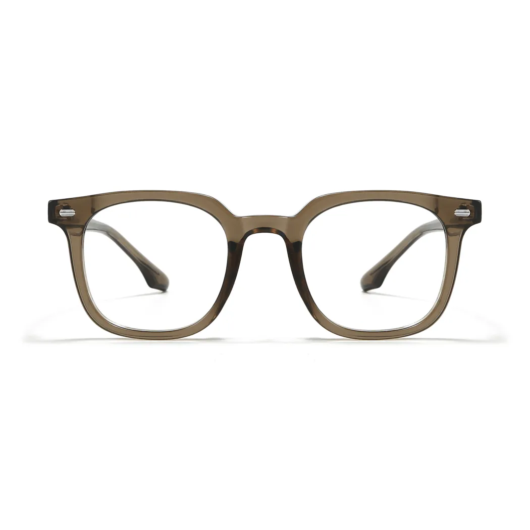 Square Transparent Gray Eyeglasses