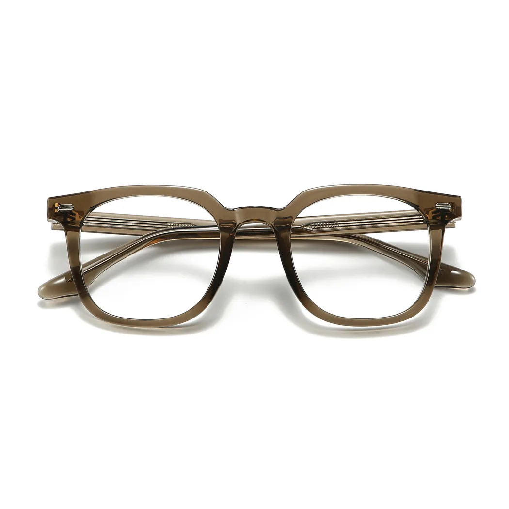 Square Transparent Gray Eyeglasses