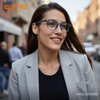Square Transparent Gray Eyeglasses
