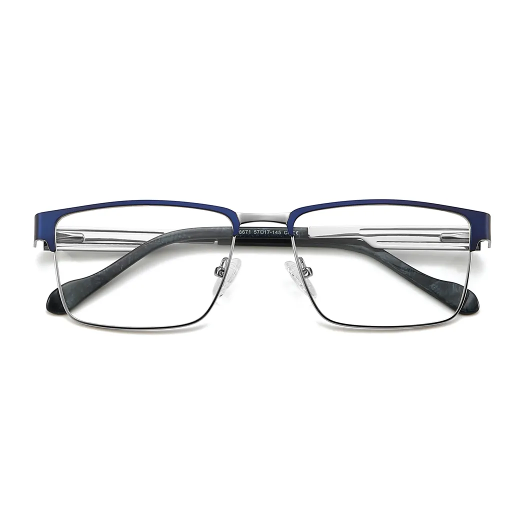 Rectangle Blue Eyeglasses
