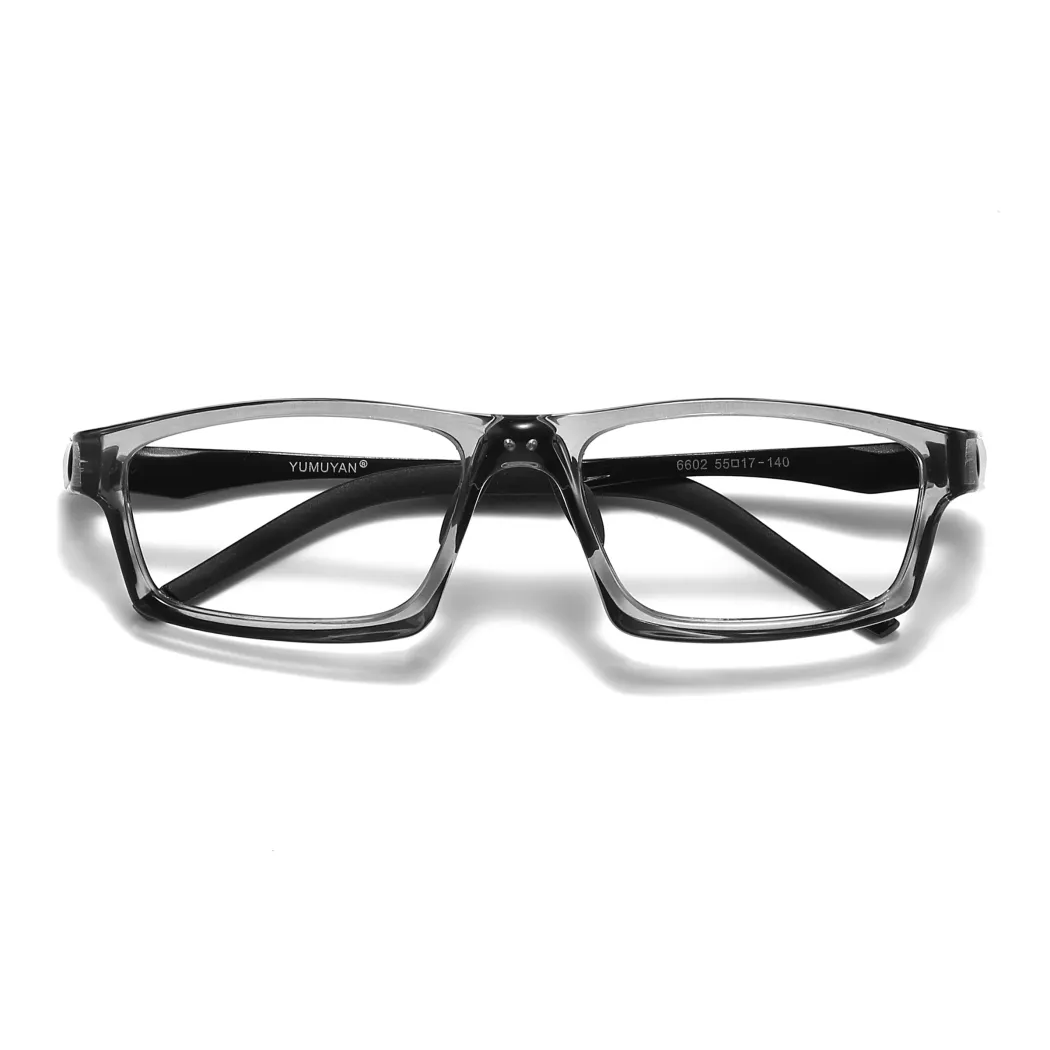 Rectangle Transparent-Gray Eyeglasses