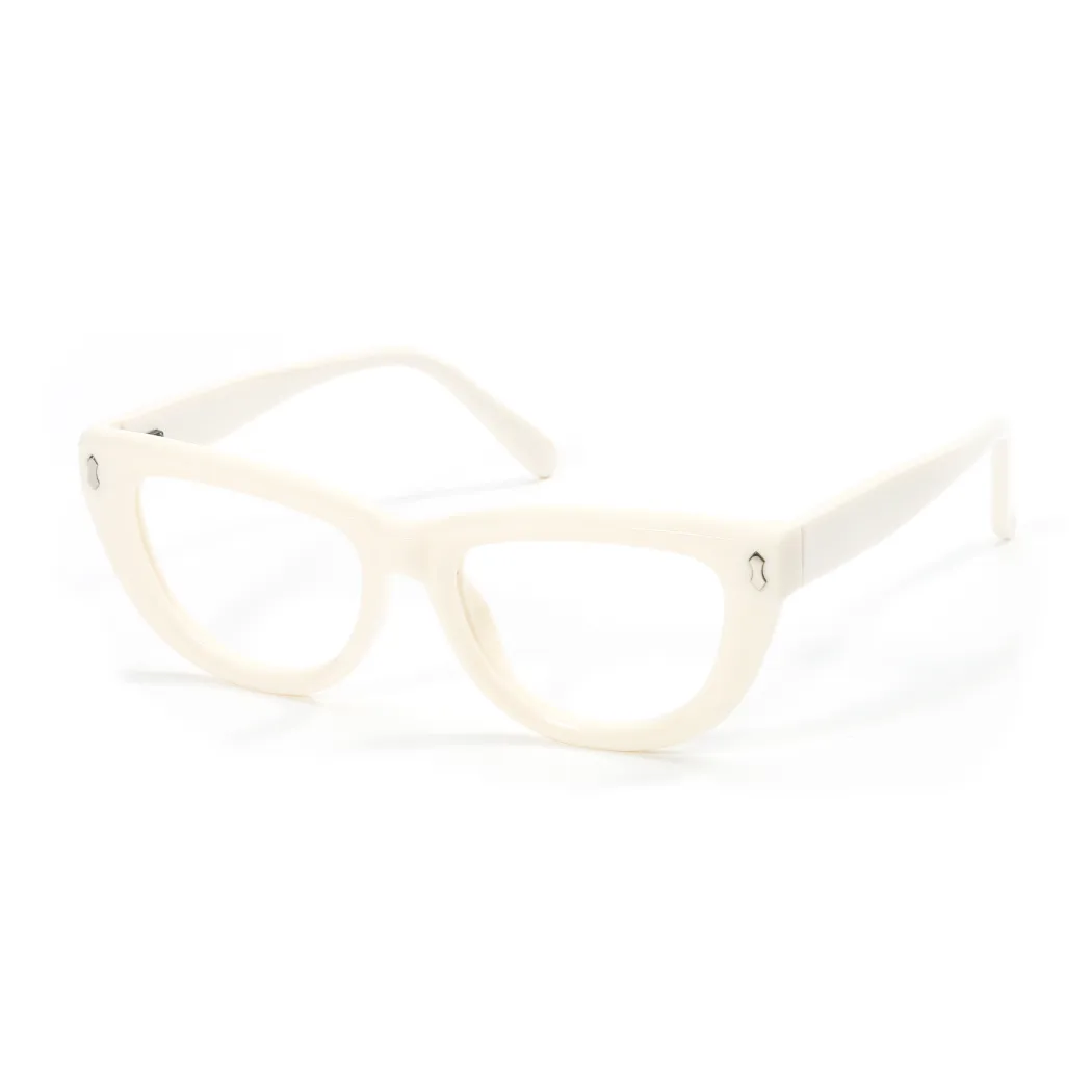 White Oval Glasses
