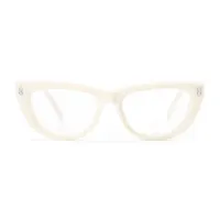 White Oval Glasses