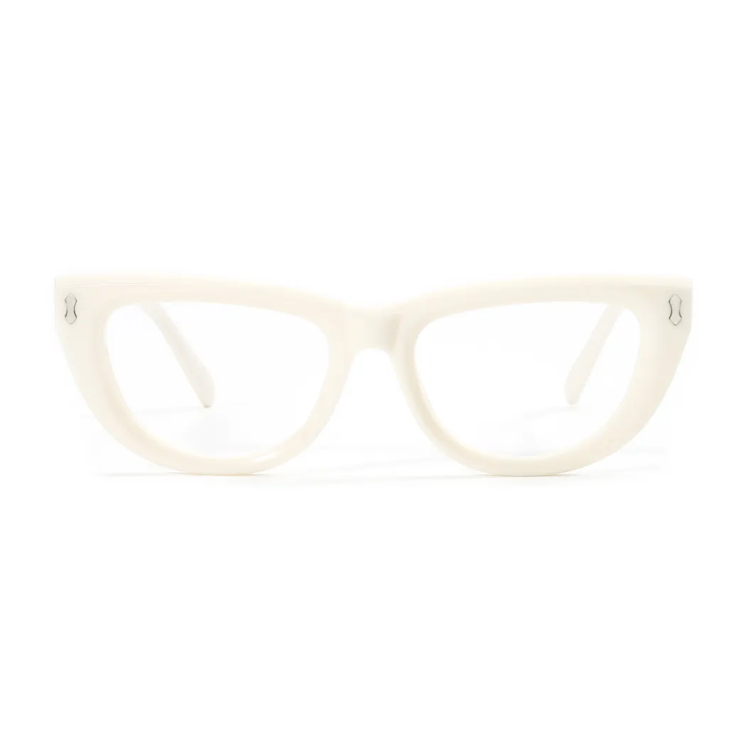 White Oval Glasses