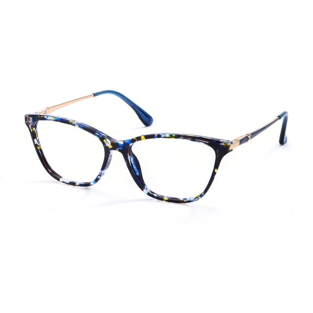 Oval Tortoiseshell/Blue Eyeglasses