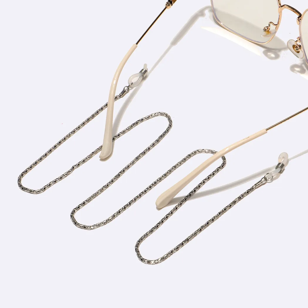 Silver-black eyeglasses chain