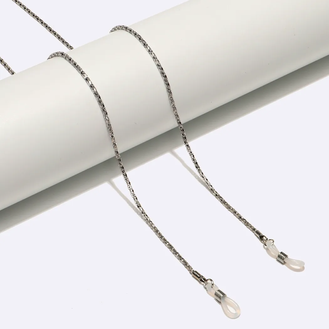 Silver-black eyeglasses chain