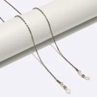 Silver-black eyeglasses chain