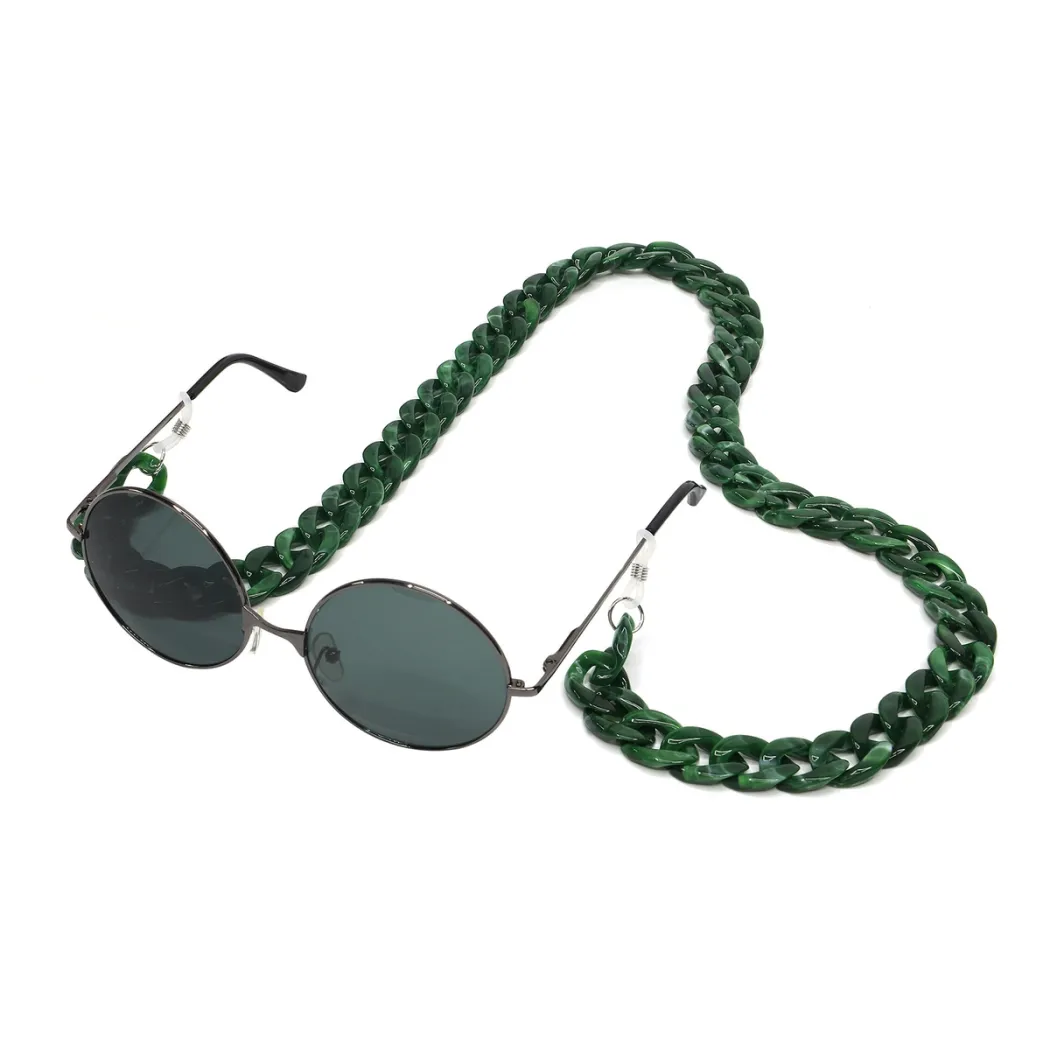 Green eyeglasses chain