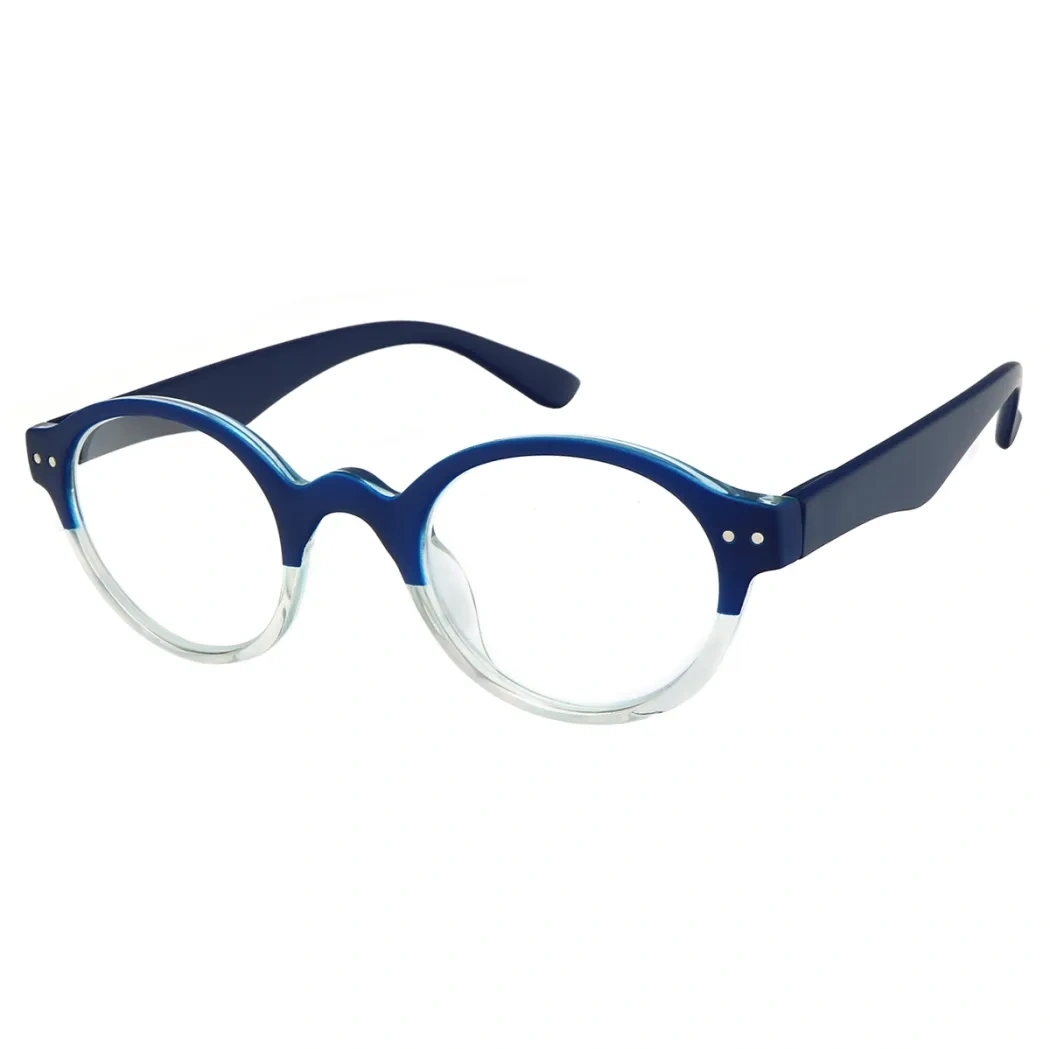 Round Blue Reading Glasses