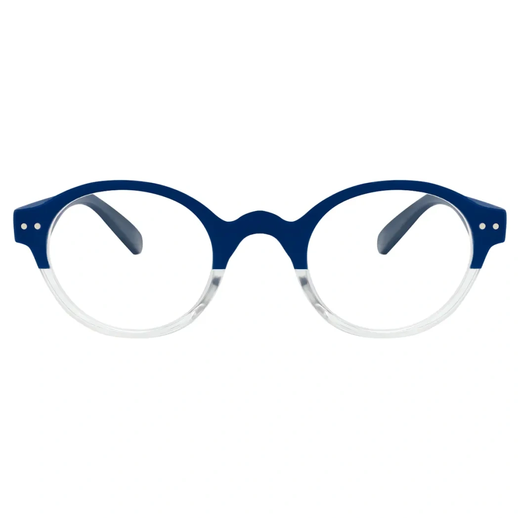 Round Blue Reading Glasses