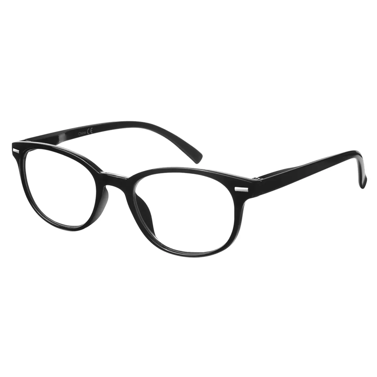 Oval Black Reading Glasses