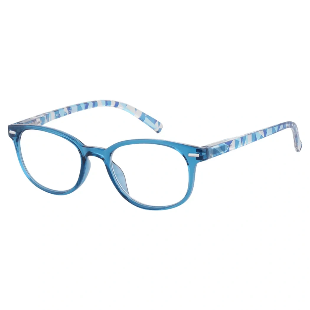 Oval Blue Reading Glasses