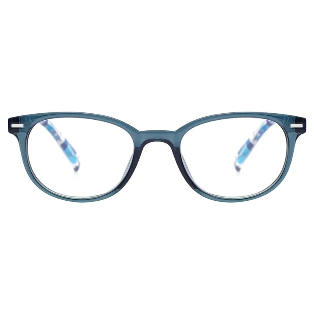 Oval Blue Reading Glasses