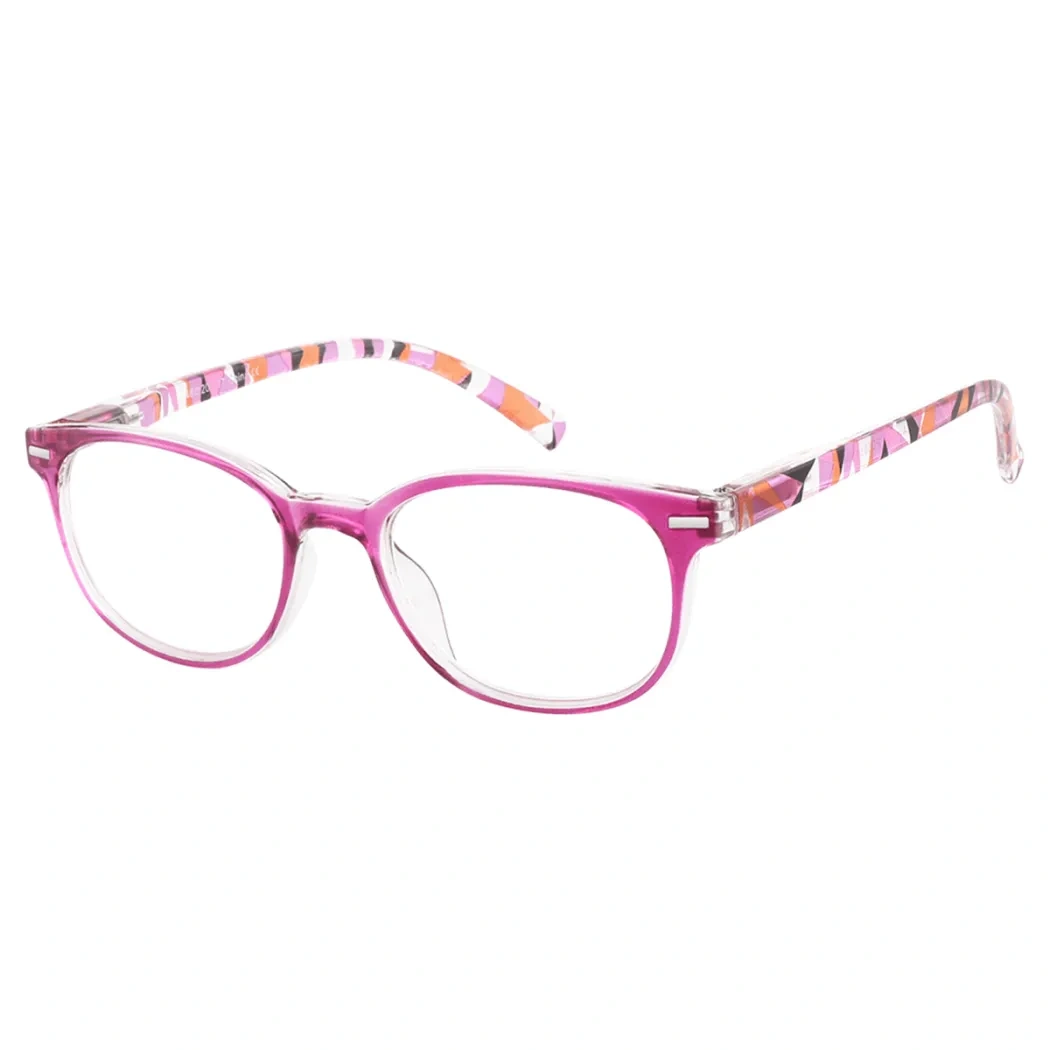 Oval Pink Reading Glasses