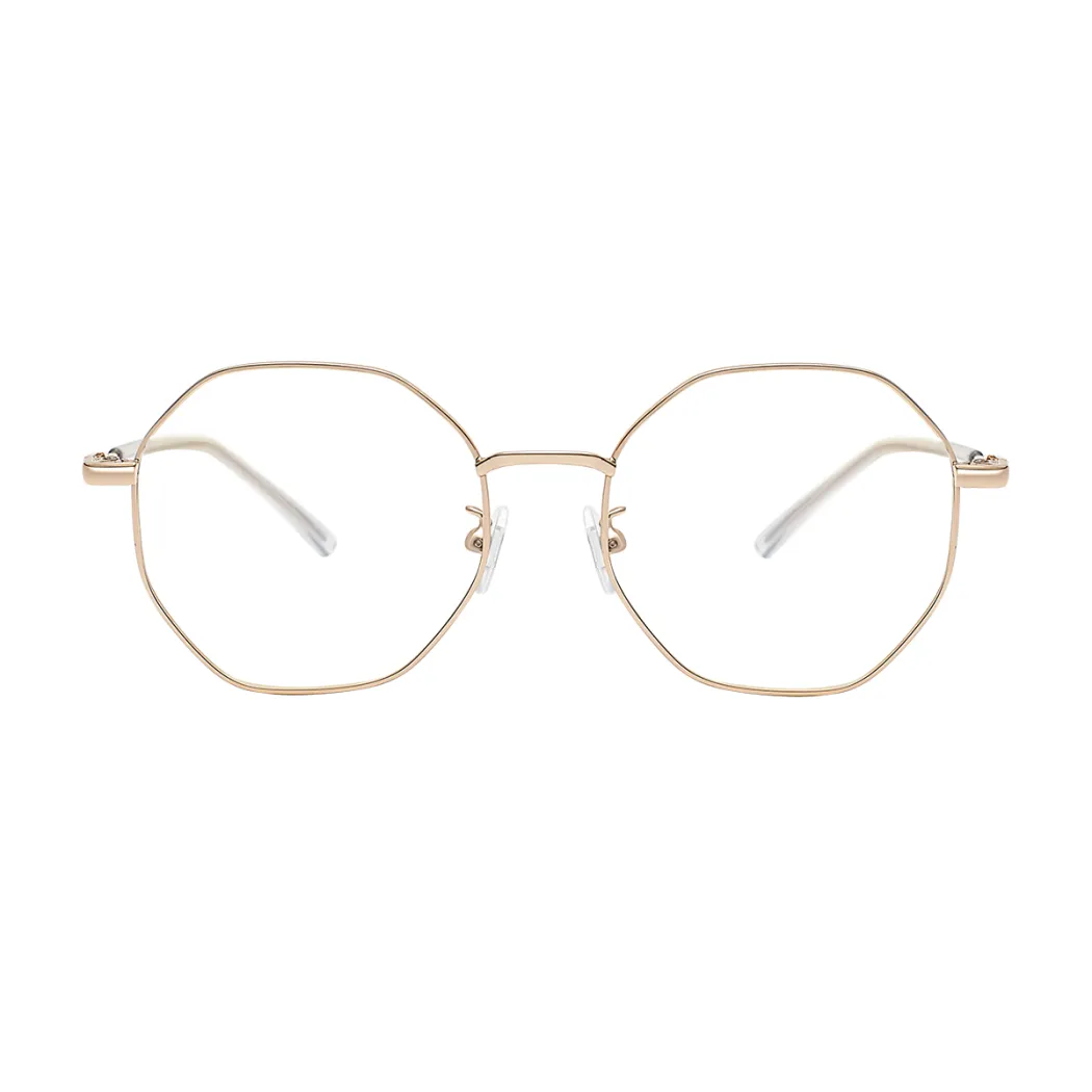 Geometric Gold Eyeglasses