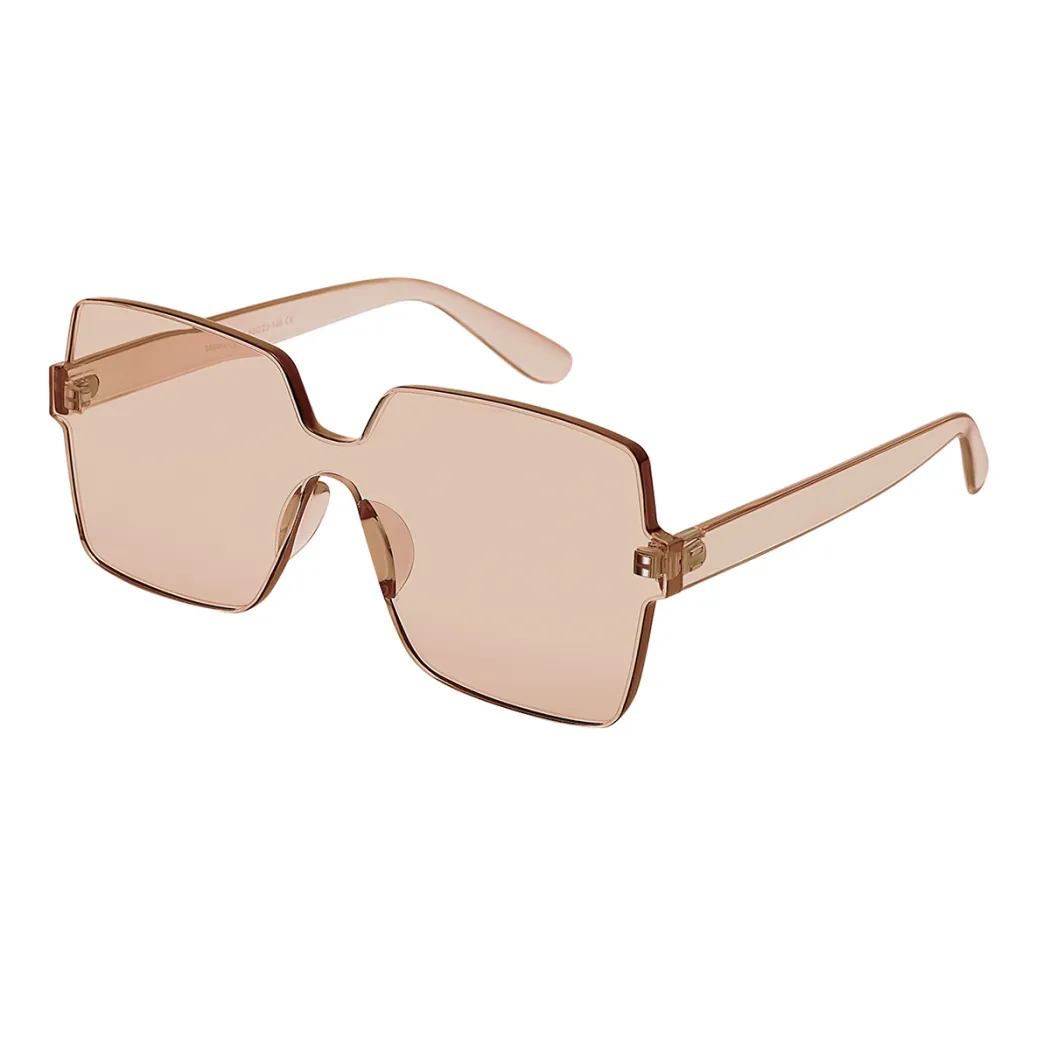 Geometric Transparent Amber Sunglasses