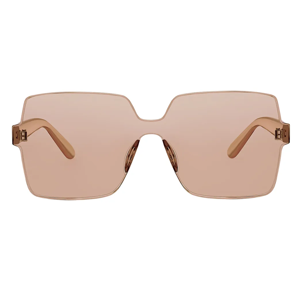 Geometric Transparent Amber Sunglasses