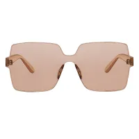 Geometric Transparent Amber Sunglasses