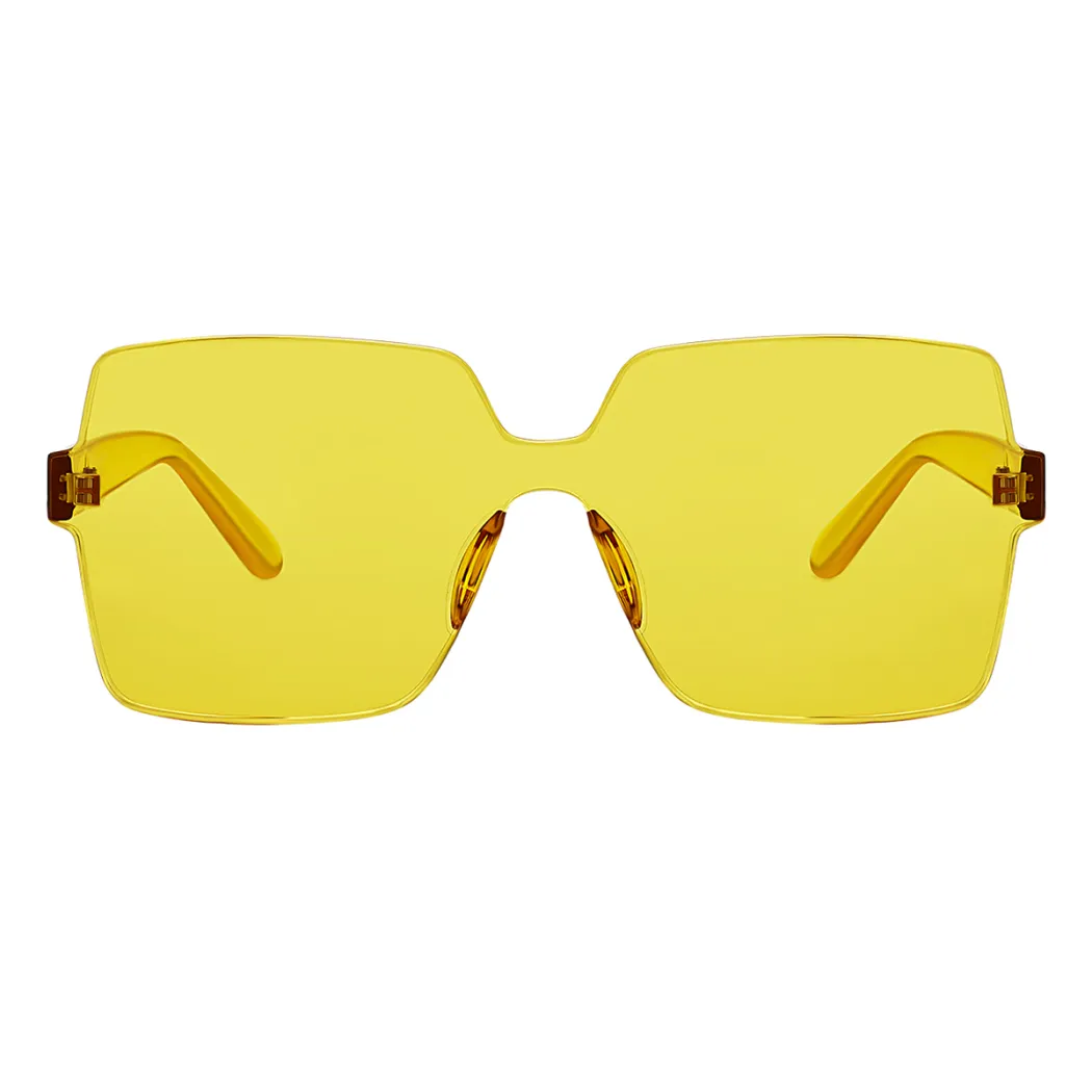 Geometric Transparent Yellow Sunglasses