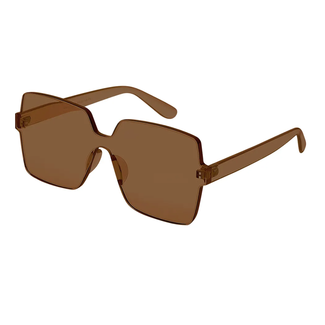 Geometric Transparent Brown Sunglasses