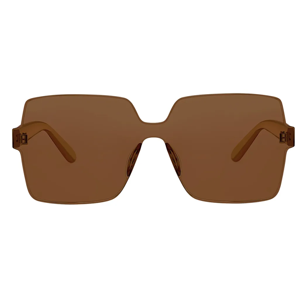 Geometric Transparent Brown Sunglasses