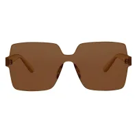 Geometric Transparent Brown Sunglasses