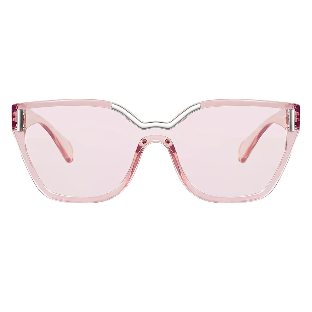Geometric Transparent Pink Sunglasses