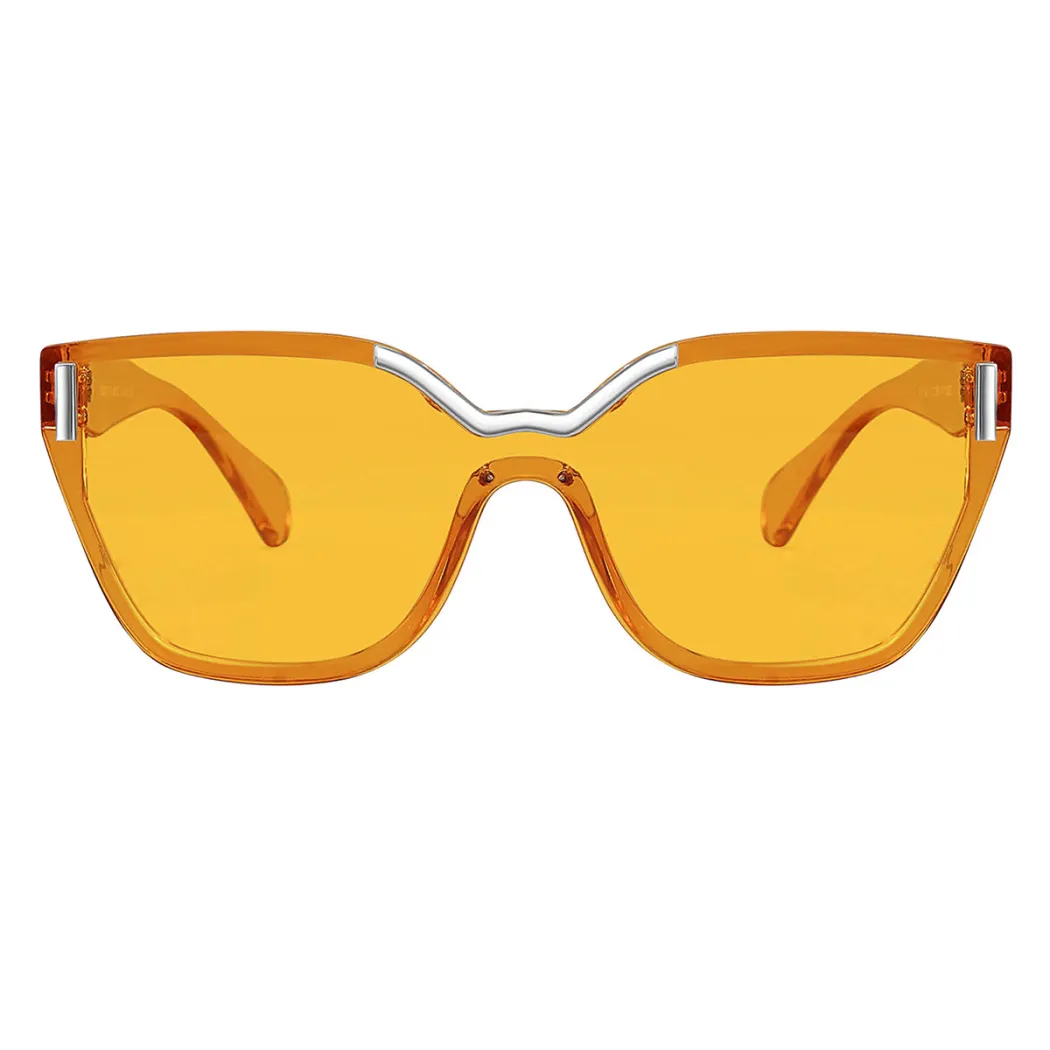Geometric Transparent Orange Sunglasses