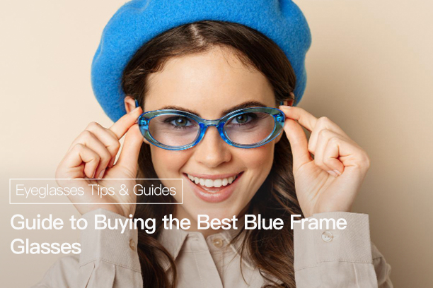 blue frame glasses