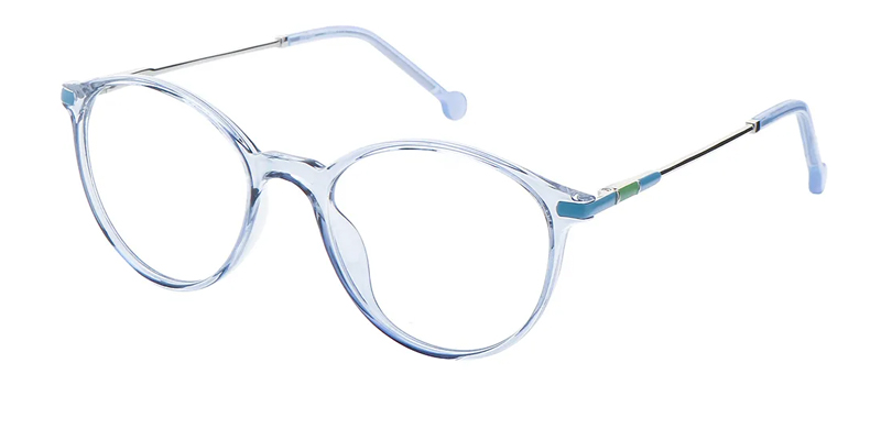 Blue frame glasses