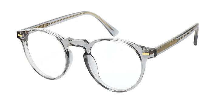 gray transparent eyeglasses