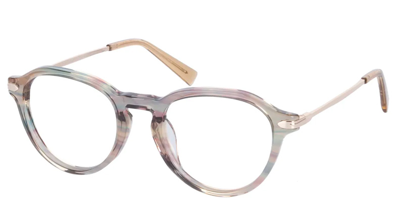 round multicolor-cream frame glasses