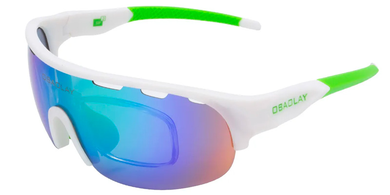 Rectangle White-Green Glasses