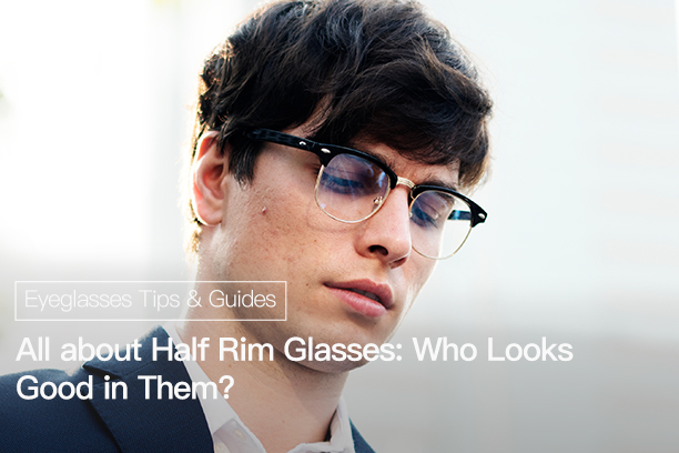 Half rim glasses sales men