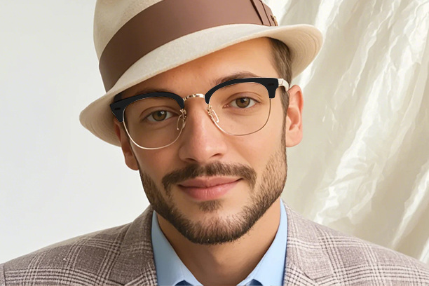 man's Black Frame Glasses
