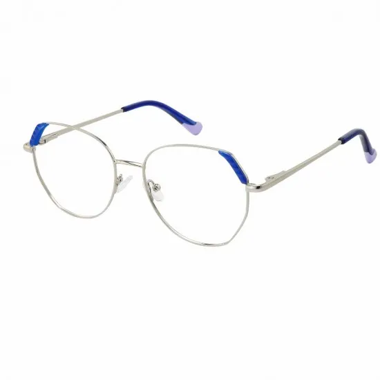 geometric silverblue eyeglasses