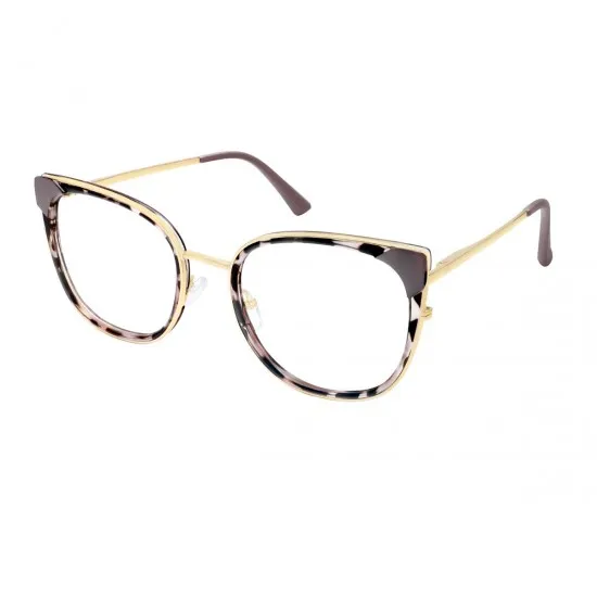 square black-gold eyeglasses