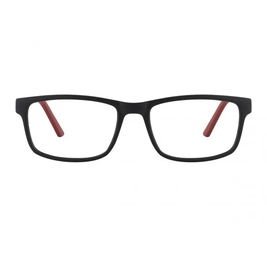 Classic Rectangle Black-red  Reading Glasses for Women & Men