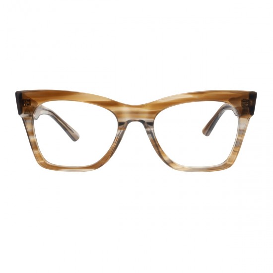 cat-eye transparent-brown eyeglasses