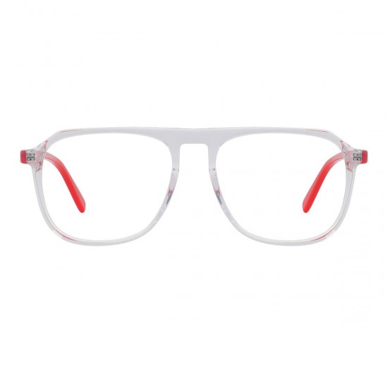 aviator transparent-red eyeglasses