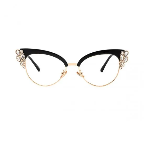 Fashion Cat-eye Black-Gold  Reading Glasses for Women