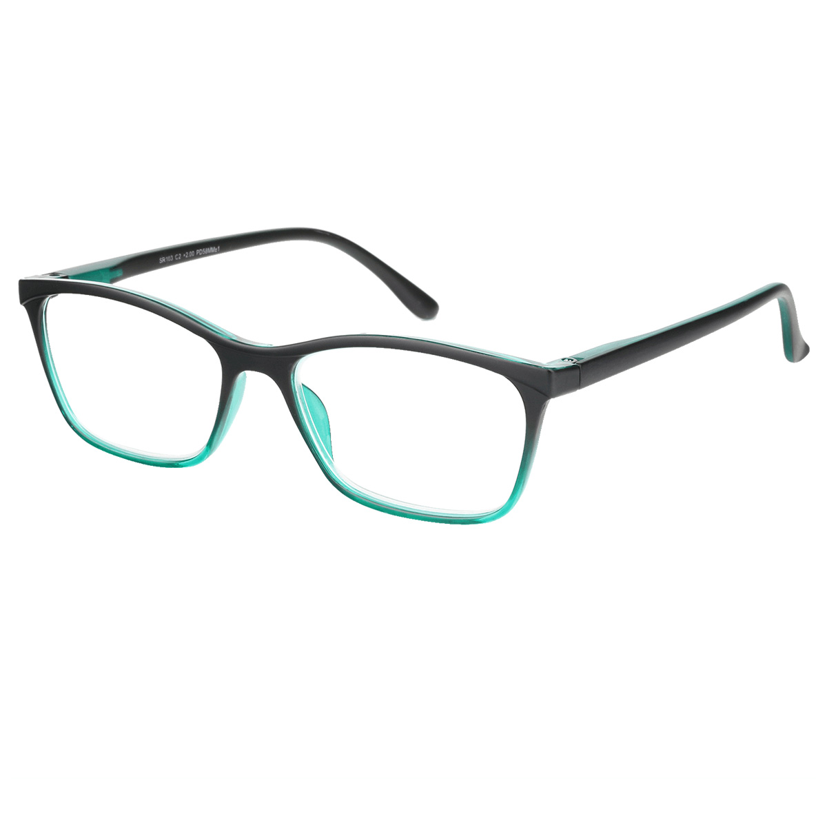 Dai - Rectangle Green-Black Reading Glasses for Men & Women